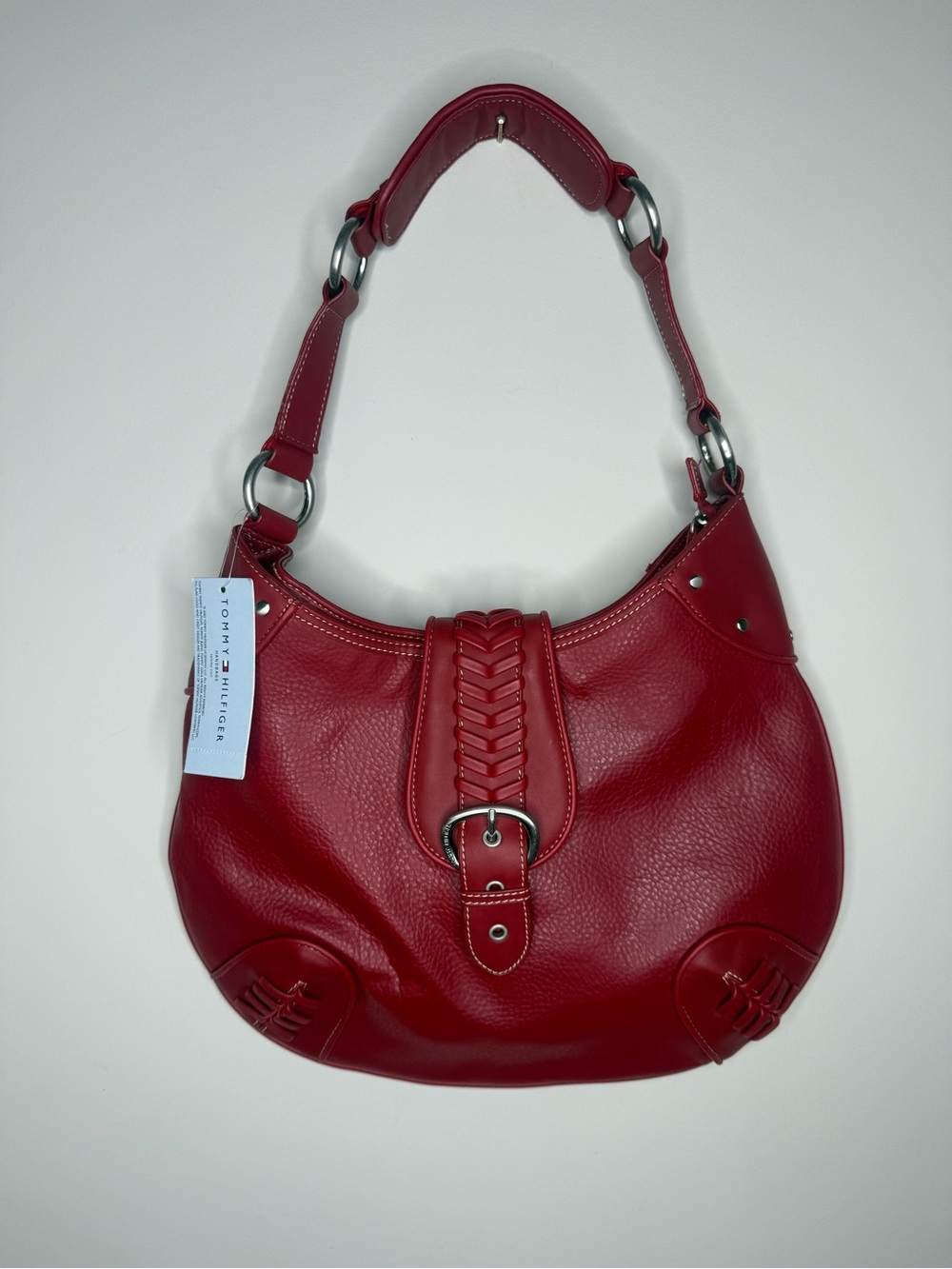 Tommy Hilfiger Red Braided Detail Shoulder Bag
